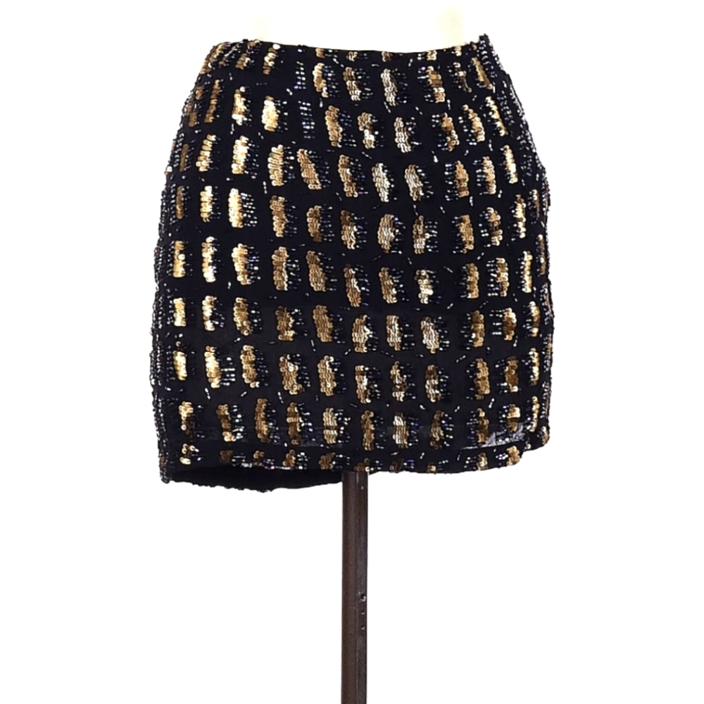 Antik Batik Beaded Sequin Mini Skirt - Cocktail Party Dress